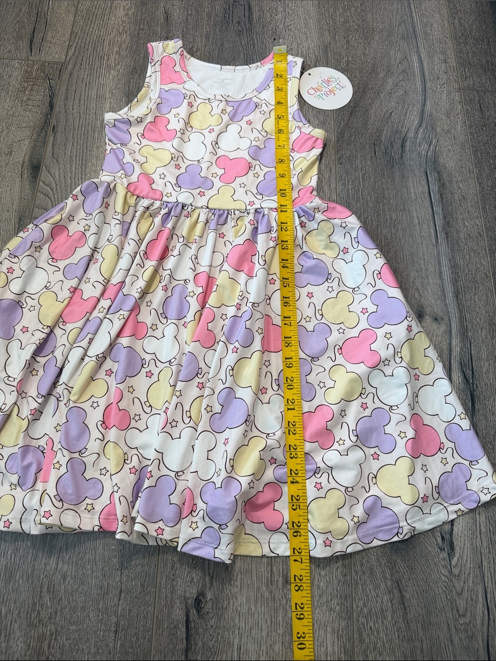 The Children's Place Pastel Heart Print Twirl Dress - Pink, Yellow, Lavender - Picture 5 of 7